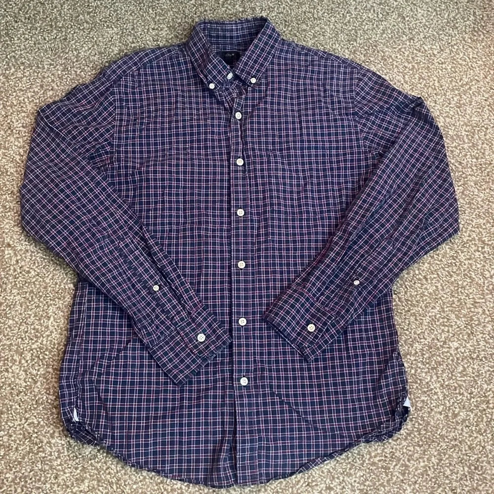 J. Crew Men’s Plaid Long Sleeve Button Down Shirt